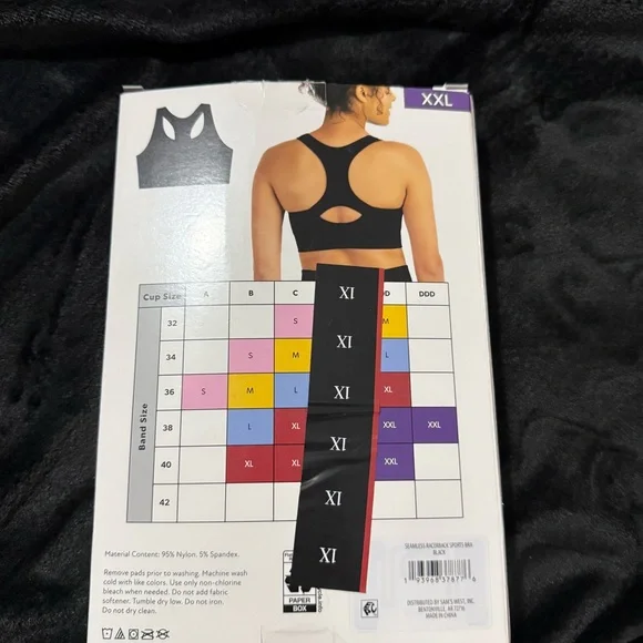 Member’s Mark Seamless Racerback Sports Bra Black XXL NWT - Picture 5 of 5